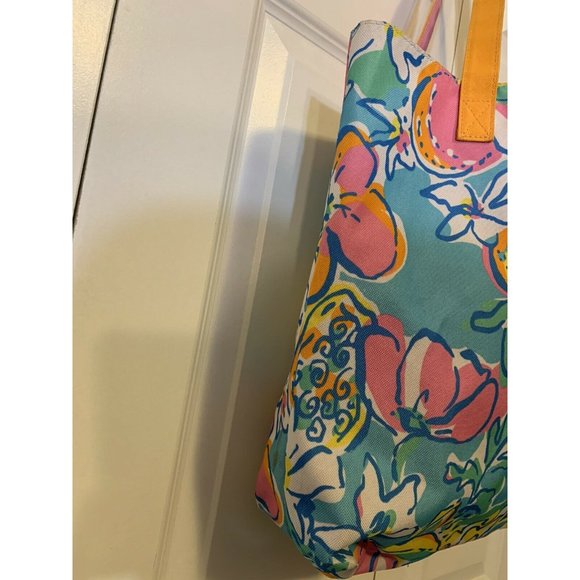Lilly Pulitzer For Estee Lauder Collab Floral Print Shoulder Tote Shopping Bag - Picture 6 of 10